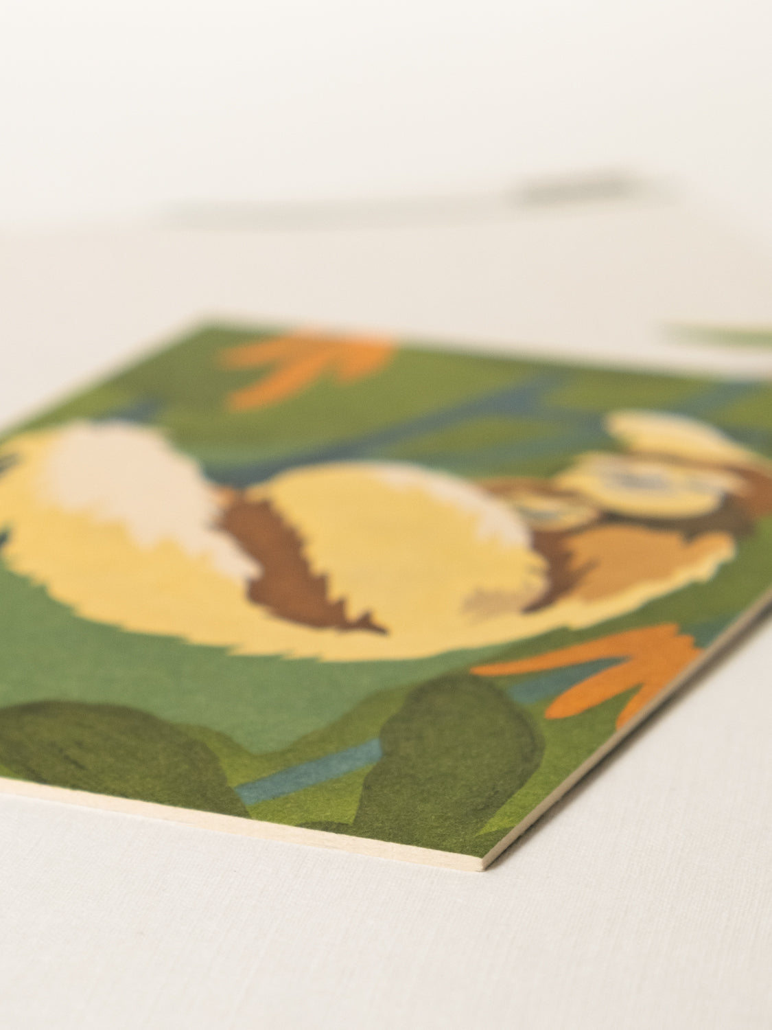 Postkarte | mini Kunstdruck FAULTIER mit BABY